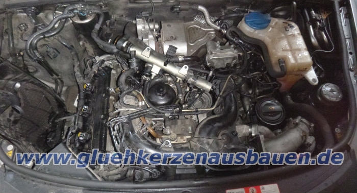 Abgerissene Glhkerze ausbauen aus Audi A6 mit
                3.0 Motor